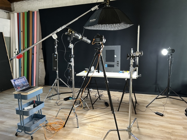 setup shooting montre Thierry Ducret installation éclairage et set pour shooting montre